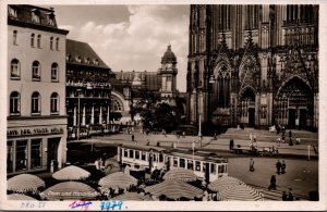 Germany Köln Dom und Hauptbahnhof Cologne Vintage RPPC C013