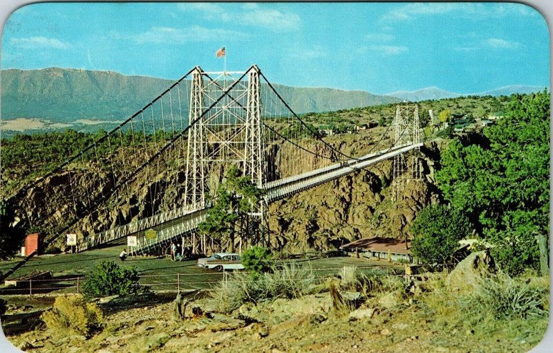 Royal Gorge Suspension Bridge Canon CO Colorado Vintage Postcard Rounded Corners