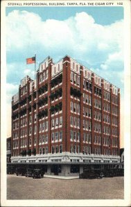 Tampa Florida FL Street Scene Office Building 1910s-30s Postcard