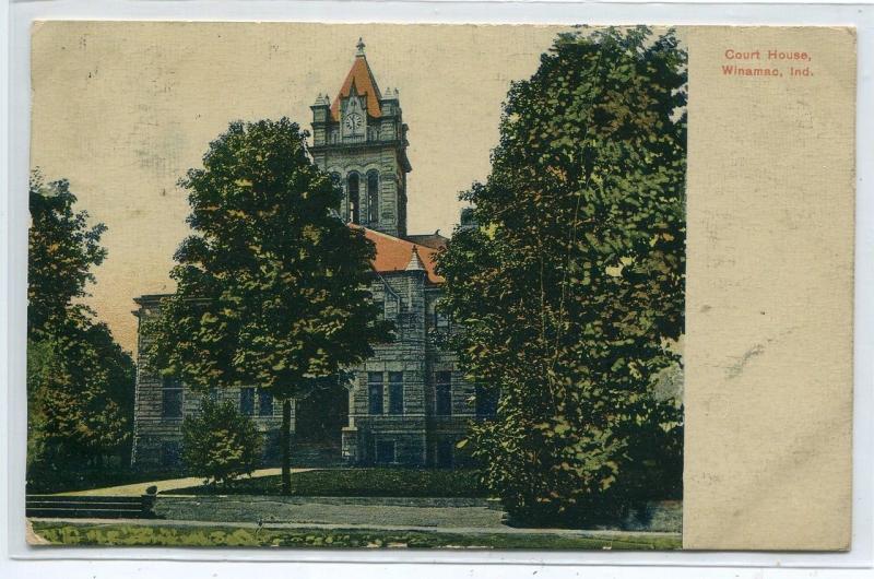 Court House Winamac Indiana 1907 postcard