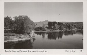 RPPC Postcard Camel's Hump + Winooski River Near Richmond VT