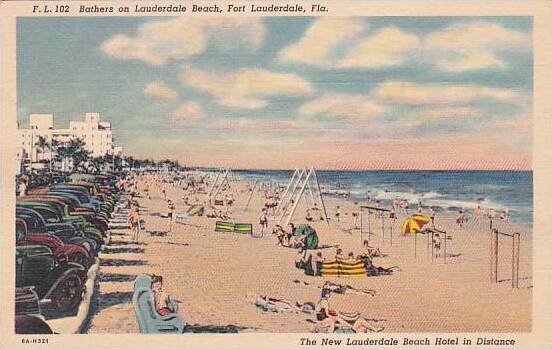 Florida Fort Lauderdale Bathers On Launderdale Beach