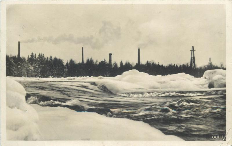 Finland industry Oulu 1931 photo postcard 