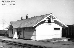 Buhl Idaho UP Railroad Depot Real Photo Vintage Postcard K98198