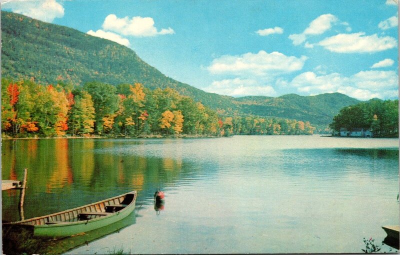 Beautiful Lake Dunmore Vermont VT Fall Autumn Foliage Postcard VTG UNP Tichnor 