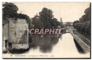Old Postcard Montargis Canal and the Old Tower