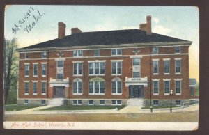 WESTERLEY RHODE ISLAND R.I. HIGH SCHOOL BUILDING VINTAGE POSTCARD 1907