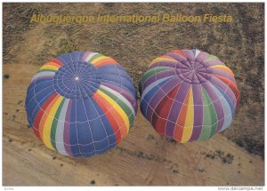 Looking down on two colorful balloons, Albuquerque International Balloon Fies...