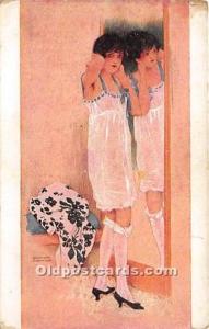 Une Grande Dame # 18 Marque L-E Artist Raphael Kirchner Unused light crease l...