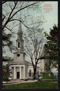 MA LEXINGTON Soldiers' Monument and Church Pub by Valentine & Sons ~ DB
