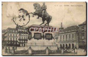 Old Postcard Rouen Statue of Napoleon