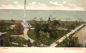 Vintage Postcard View Of Douglas Historical Monument Landmark Chicago Illinois