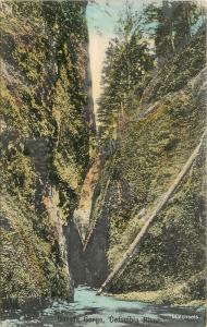 C-1908 Hand Colored Oneota Gorge Columbia River postcard 11177