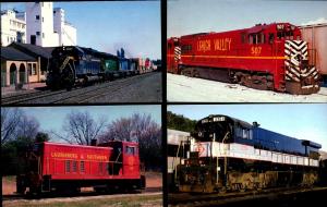 LOCOMOTIVE, Train, Railroad, Chrome REPRO Lot of 4! Postcards TR673149
