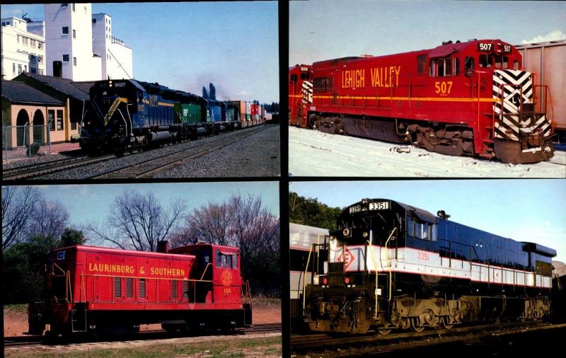 LOCOMOTIVE, Train, Railroad, Chrome REPRO Lot of 4! Postcards TR673149