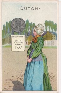 NETHERLANDs Beautiful Dutch Woman, Holland, Coin, English & Scottish Tea Ad 1900