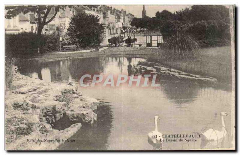 Chatellerault Old Postcard The Neptune Fountain