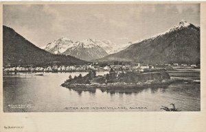 SITKA ALASKA~NATIVE AMERICAN INDIAN VILLAGE~1900s ALBERTYPE PHOTO POSTCARD