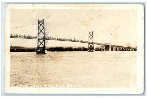 Illinois IL RPPC Photo Postcard Illinois-Iowa Memorial Bridge c1920's