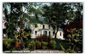 PAWTUCKET, RI Rhode Island~ DAGGET HOMESTEAD Slater Park 1910  Postcard