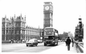 BR95794 london autobus big ben real photo car  double decker bus  uk