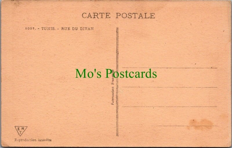 Tunisia Postcard - Tunis - Rue Du Divan    RS25580