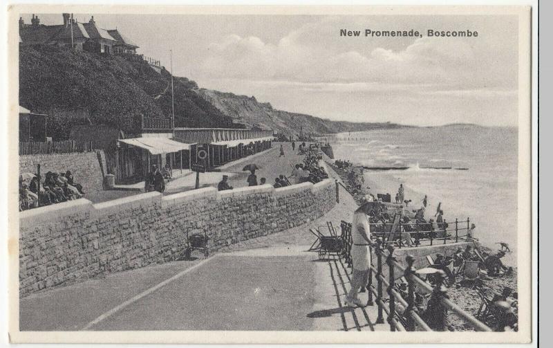 Dorset; New Promenade, Boscombe PPC Unposted, c 1920's, Shows Beachfront