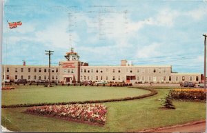 Edmonton AB Airport Administration Bldg c1957 Dominion Drama Cancel Postcard H38