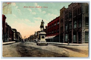 1911 Monument Business Section Main Street Keokuk Iowa IA Antique Postcard