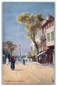 c1910 Pompey's Pillar Alexandria Picturesque Egypt Oilette Tuck Art Postcard
