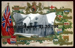 h4076- QUEBEC CITY Postcard 1913 Montcalm Headquarters Patriotic Flag by Warwick