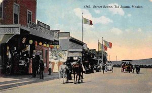 Street Scene Tijuana Mexico 1914 postcard