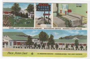 Plaza Motor Court Motel Roanoke Virginia 1958 linen postcard