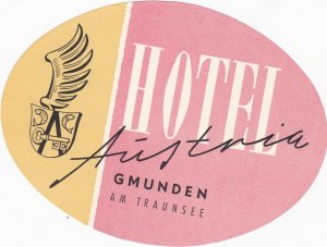 Austria Gmunden am Traunsee Hotel Austria Vintage Luggage Label lbl0045 