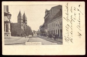 dc1785 - SWEDEN Lund Postcard 1901 Domkyrkan. Street View Stores