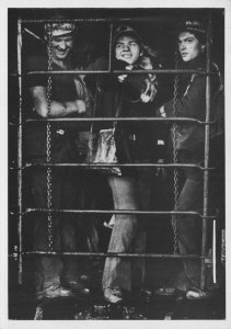 Gay 1970s Miners in Lift 1978 Mining London Photo Postcard