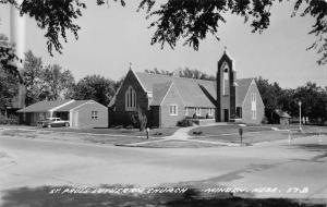 Minden Nebraska St Pauls Lutheran Church Real Photo Antique Postcard K18573