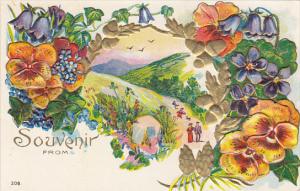 Souvenir From With Embossed Flowers