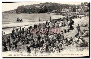 Old Postcard Le Havre L & # 39Heure Bath View and Heve