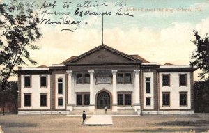 Orlando Florida view of front Public School Building vintage pc CC630