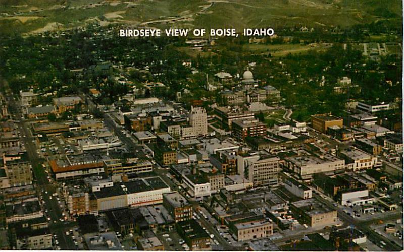 Air View Downtown Boise Idaho ID Pre-zip Code Chrome