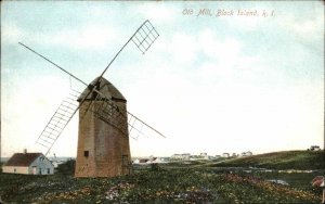 Block Island Rhode Island RI Old Mill Windmill c1910 Vintage Postcard