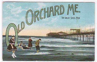 Old Orchard Maine Pier Large Letter 1910c postcard