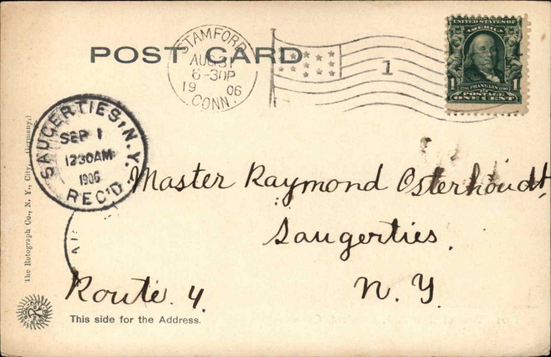Stamford CT Connecticut West Park c1905 Rotograph Postcard