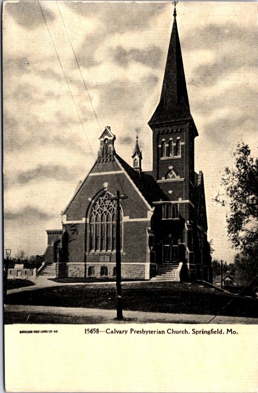 USA Calvary Presbyterian Church Springfield Missouri Vintage  Postcard 09.70