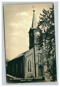 Vintage 1940's Postcard St. Michael's Catholic Church N. 4th St Ripley Ohio