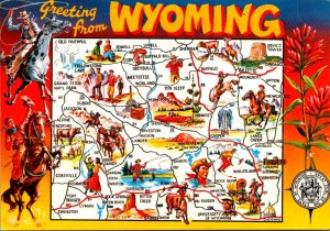 Wyoming Greetings With Map Of The Equality State