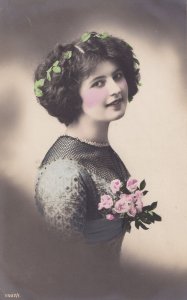 Edwardian Girl in Punk Rock Mesh Top Old Fashion Postcard