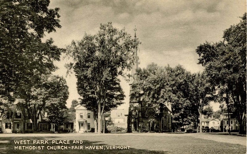 VT - Fair Haven. West Park Place and Methodist Church