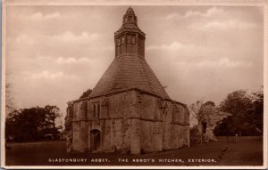 UK Glastonbury Abbey The Abbot's Kitchen Exterior Vintage RPPC C015